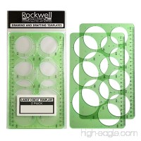 Large Circle Template for Drawing and Drafting - 2 Pack - Home and Office Set for Drawing  Drafting and Creating by Rockwell Galleries - For home  office  creative studio or personal drawing. - B077NSJPZR