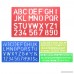Meetory 4 Pcs Letter Number Stencil Multiple Sizes Drawing Template Random Colors - B074XQ2XMC