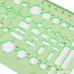 Petift 6 Pieces Plastic Drawings Measuring Templates Geometry Stencils Geometric Rulers Stationary Tool Kit for Office and School Building formwork Drawings Drafting Templates Clear Green Color - B07DCHPY55