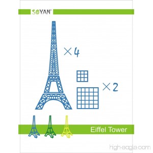 Soyan 2017 New Design 3D Pen Templates Total 22 Pieces 3D Drawing Stencils Includes Eiffel Tower Bicycle Peacock House Helicopter etc. (EP1) - B06ZXRL2N4