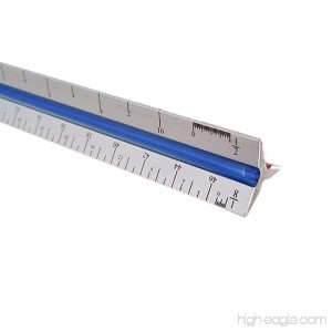 12 inch Triangular Scale Ruler Aluminum Architect Drafting Rulers for Engineer and Student Design - B07F2THCLJ