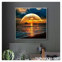 HMLAI 5D DIY Diamond Painting  Cross Stitch Full Drill Embroidery Painting Canvas Wall Sticker for Home Office Wall Decor-Seaside Sunset - B07DLKXWS5