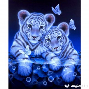 HMLAI 5D DIY Diamond Painting Full Drill Embroidery Painting Canvas Wall Sticker for Home Office Wall Decor-Tiger (25x30cm) - B07F3BRWXG
