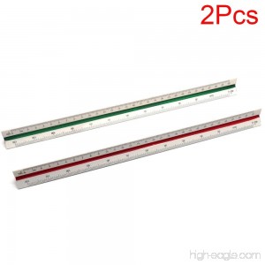 LDEXIN 2Pcs Triangular Architect Scale Ruler Color Coded Grooves Architectural Scale 1:100 1:200 1:250 1:300 1:400 1:500 For Architects Engineers and Draftsmans - B07DC3X9TC