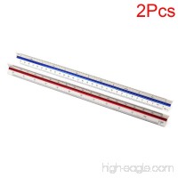 LDEXIN 2Pcs Triangular Architect Scale Rulers Including 1:20 to 1:100 and 1:100 to 1: 500 Architect Scale and Engineer Scale Set - B07DBZHHWL