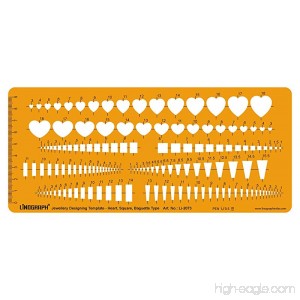 Linograph Jewellery Designing - Heart Square Baguette Type Drawing Stencil - B072BDJMRB