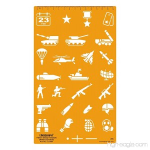 Linograph Military Weapons Symbols Pattern Stencil Template Drafting - B071HD948N
