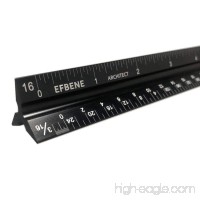Triangular Architecture Scale 12 Solid Aluminum Laser-Etched Mechanical Drafting Ruler Ideal for Architects Engineers Draftsmen Black Imperial - B07FBWVP86