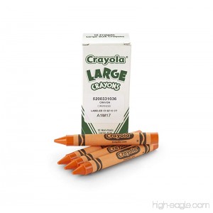 Crayola; Large Crayons Orange; Art Tools; 12 ct. Bulk Crayons; Bright Bold Color - B0044SH5IY