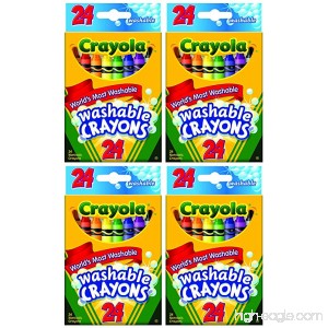 Crayola Washable Crayons 24 Count (Pack of 4) Total 96 Crayons - B011JBKONG