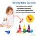 MERIT OCEAN Toddler Crayons 12 Colors 3D Palm-grip Crayons Non-Toxic Washable Finger Paint Crayons Stackable Sticks Toys for Babies Toddlers Kids Children Boys and Girls - B07BWF6MCF
