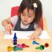 TecUnite Paint Crayons 12 Colors 3D Palm-grip Crayons Stackable Painting Pencil Sticks for Toddlers Kids Boys and Girls - B079M4MX8G