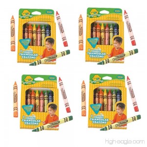 Toddler Triangle Crayons - Set of Four 8 ct. Crayola Anti-Roll Triangle Crayons - B002WU32XI