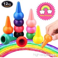 WedFeir Toddlers Crayons  Finger Crayons for Kids  12 Colors 3D Palm-grip Crayons  Washable Paint Crayon for Kids Toddlers Children Boys and Girls. ( Safety and Non-Toxic ) - B07CQR8C6N