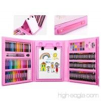 Zooawa 176 Pcs Art Set  Sketching and Drawing Handle Art Box with Oil Pastels  Crayons  Colored Pencils  Markers  Paint Brush  Watercolor Cakes  Sketchpad for Kids and Toddlers - Colorful - B0792VY7FM