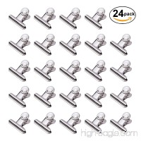 24 Pack Stainless Steel Clips Heavy Duty Paper Clips Clamps  Silver (1.2 Inch) - B07D7TZ42T