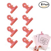 8 Pack Stainless Steel Clips Grips for Chip Bags  Durable Paper Seal Tool for Coffee Food Bread Bags  Kitchen Home Usage (SIX-Pink 1.2 inch) - B07D2YR248