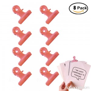 8 Pack Stainless Steel Clips Grips for Chip Bags Durable Paper Seal Tool for Coffee Food Bread Bags Kitchen Home Usage (SIX-Pink 1.2 inch) - B07D2YR248