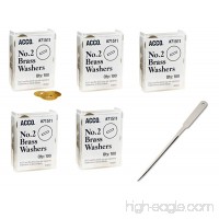 ACCO Brass Washers  15/32"  100/Box  5 Boxes  500 Washers Total (71511) - Bundle Includes Universal Letter Opener - B07CVPJQCS