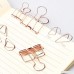 Color Scissor 15 Pieces Wire Binder Clips and 60 Pieces Drop Paper Clips with a Storage Box Assorted Size Rose Gold - B07C9216WL