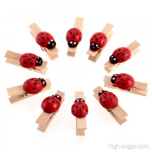 Coolrunner 10x Ladybug Wooden Pegs Birthday Baby Shower Craft Clips Clothespin Favour New Wedding Decoration - B01LYVJIUY