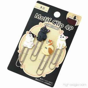 Lovely Cat Paper Clips Bookmark Memo Clip 65mm Pack of 4 (4 clips total) - B072F5PN32