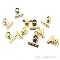 Rugjut 20Pcs Metal Bulldog Paper Clip Clamp Hinge Clips File Binder Clips for Pictures  Photos  Home Office Supplies (30mm  Gold) - B079JHG52F