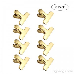 Stainless Steel Bag Clips Kobwa 8 Pack Large Golden Food Bag Clips Air Tight Seal Grip for Home Kitchen Office - B07DB53HPD