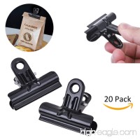 YoungRich 20 Packs Bag Clips Metal Bulldog Clips for Food Picture Paper Crafts Clothes Large Binder Clips Air Tight Seal Grip Clips for Kitchen School Office 1.8inch Black - B07BLPF9Z7