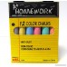 3 pack of colored chalk 12 per pack anti-dust non-toxic 3 inches in length 36 pieces of chalk total (3 packs color) - B06XT6F6S3
