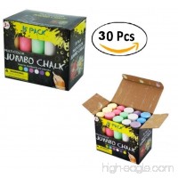 4" Long Multi-Color Jumbo Chalk Set (Economy Pack of 30 Chalks) Erasable  Non-Toxic Chalk Sticks - Great For Chalkboard  Sidewalks  School  Art  Office & Home Use - B07BFB8F9C