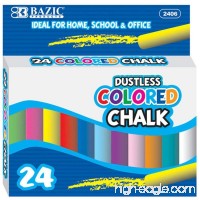 BAZIC Dustless Chalk  Assorted  24 Per Box - B002KILNJ2