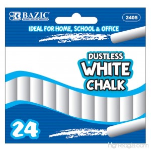 BAZIC Dustless Chalk White 24 Per Box - B003BUK0UG