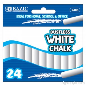 Bazic Dustless Chalk White 24 per Box (Case of 24) - B00275E8YU