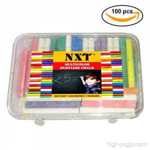 NXT Dustless Multicolor Chalks (100 Counts) Premium Quality Non Toxic Easily Washable and Eco Friendly Chalks - B07CCHCNC2