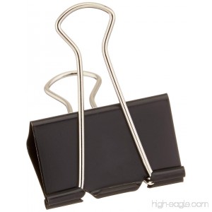 1InTheOffice Large Metal Binder Clips Black 2 Size with 1 Capacity -12 Clips (Large) - B01N90X7RL