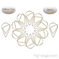 AnMiao Star Small Metal Drop-shaped Paper Clip   Lovely Office Supplies Decorations   pack of 50 (Gold) - B01N1KVJEZ