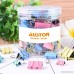 AUSTOR 110 Pcs Colored Binder Clips Paper Clamp Clips Assorted 6 Sizes - B077XDPZ3F