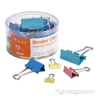 Bonsaii Binder Clip with Assorted Colors  Assorted Sizes  72 pcs per Tub (A8219) - B072KJQYVF