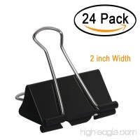 Extra Large Binder Clips 2 inch Jumbo Binder Clips 24 Pack Big Metal Paper Clamps Black - B07DG13XNY