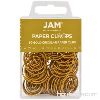 JAM Paper Papercloops - Round Circular Paperclips - Gold - 50/pack - B01MZC28EN