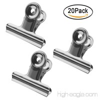 Large Metal Hinge Clips  20 Pack 2 Inch Silver Wall Hanging Bulldog Paper Clip Clamp Money File Binder Clips for Food Bag  Pictures  Photos  Home Office Suppliers (51mm) - B07C7478T2