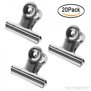 Large Metal Hinge Clips 20 Pack 2 Inch Silver Wall Hanging Bulldog Paper Clip Clamp Money File Binder Clips for Food Bag Pictures Photos Home Office Suppliers (51mm) - B07C7478T2