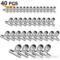 Metal Hinge Clips  Silver Bulldog Clips for Pictures and Home Office Supplies 40 Pcs 4 Sizes (0.87 inch  1.25 inch  2 inch  2.5 inch) - B07BDM8LQW
