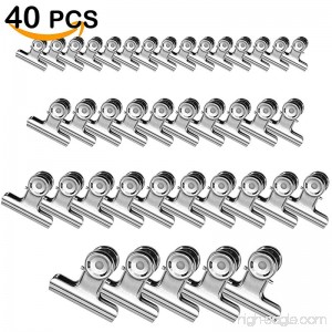 Metal Hinge Clips Silver Bulldog Clips for Pictures and Home Office Supplies 40 Pcs 4 Sizes (0.87 inch 1.25 inch 2 inch 2.5 inch) - B07BDM8LQW