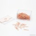 MultiBey Rose Gold Paper Clips Non-skid Smooth Finish Steel Wire Medium and Large Size 200pcs/28mm 70pcs/50mm (50mm) - B01NATUNWL