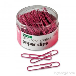 Officemate Breast Cancer Awareness PVC Free Giant Color Coated Paper Clips 80per Tub Pink (08908) - B0040FFNXK