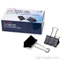 Officemate Large Binder Clips  2 inch Wide  1 inch Capacity  Box of 12 (99100) - B00006IBAK