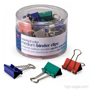 Officemate Medium Binder Clips Assorted Colors 24 Clips per Tub (31029) - B000FDP9XK