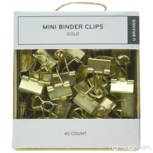 U Brands Mini Binder Clips Gold Pack of 40 (763A0624) - B075ZY55QK